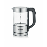 Severin WK 3458 Digitaler Mini Glas-Wasserkocher 1100W 0,5l transparent/Black/silber