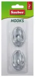 Hooks 2gb 3x4,7cm oval silver