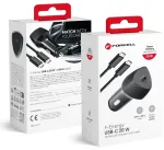 Forcell F-Energy Carbon CC50-1C autolaadija | 20W | PD, QC | USB-C | USB-C kuni USB-C kaabliga komplektis | must