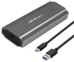 Qoltec NV2271 korpus M.2 SSD kettale | SATA | NVMe | USB-C | 2TB