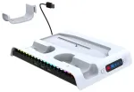 iPega P5S006 Multifunktsionaalne laadimisega RGB alus jahutusega PS5 Slim, valge