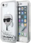Karl Lagerfeld KLHCI8LNKHCH iPhone 7|8| SE 2020 | SE 2022 srebrny|silver hardcase Glitter Karl Head