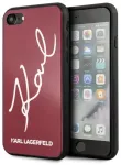 Karl Lagerfeld KLHCI8DLKSRE Signature Glitter Silicone Cover kaitse&uuml;mbris Apple iPhone 7 | 8 | SE 2020 punane