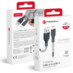 Forcell F-Energy CB-02A andmeedastus- ja laadimiskaabel | USB-A kuni USB-C | QC 4.0 | 60W | 1m | must