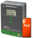Qoltec p&auml;ikeseenergia laadimiskontroller MPPT temperatuurianduriga 10A | 12V / 24V | LCD | 2 x USB | Bluetooth | APP | GEL | LiFePO4