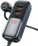 USAMS C40 CC213CC01 autolaadija | 165W | PD, QC | USB-C, USB-A | must