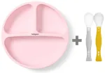 Silikoonist taldrik 1482/02 pink+painduvad lusikad 1066 KINGITUSEKS!