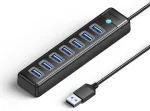 Orico PW7U-U3 hub 7x USB-A 3.0 + USB-C 5V|3A 1m - must