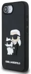 Karl Lagerfeld 3D Rubber Karl and Choupette telefoni&uuml;mbris iPhone 16e jaoks, must