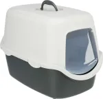 Closed cat litter tray : Trixie Vico cat litter tray, with hood, 40 &times; 40 &times; 56 cm, dark grey|light grey