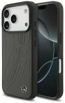 Mercedes nahast Large Laurel Leave telefoni&uuml;mbris MagSafe toega, sobib iPhone 17 Pro, must