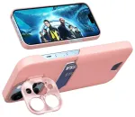 Leather Stand Case &uuml;mbris Samsung Galaxy S23 kaarditasku alusega roosa