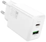 HOCO N71 reisilaadija | 30W | PD, QC | USB-A, USB-C | valge