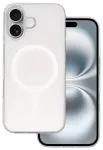 Glossy telefoni &uuml;mbris MagSafe toega iPhone 16 valge