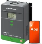 Qoltec p&auml;ikeseenergia laadimiskontroller MPPT temperatuurianduriga 50A | 12V / 24V | LCD | Bluetooth | APP | GEL | LiFePO4