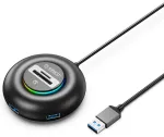 Orico YXR5-U3 RGB USB jaotur 4-pordiline USB-A 3.0 SD ja microSD kaardilugejaga 0.3m - must