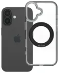 Frame Circle Stand telefoni &uuml;mbris alusega ja MagSafe toega iPhone 16 must
