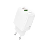 Borofone BN29 Fuente reisilaadija | 30W | PD, QC, PPS | USB-C, USB-A | valge