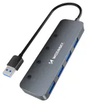USB-A Hub Wozinsky WHS080YSS 4 x USB-A 3.0 individuaalsete l&uuml;lititega, alumiiniumist, 30 cm kaabliga - hall