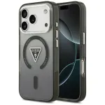 Guess IML Gradient With Print Triangle Logo & Silver Metal Camera Buttons telefoni &uuml;mbris MagSafe toega iPhone 17 Pro must