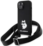 Karl Lagerfeld KLHCP15SSCBSCNK iPhone 15 6.1" hardcase black|black Crossbody Silicone Choupette
