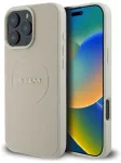 Guess GUHMP16XPGHSMME iPhone 16 Pro Max 6.9" beżowy|beige hardcase Grained Ring MagSafe
