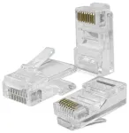 Qoltec RJ45 l&auml;bipistmik | CAT5e | UTP | Pass Through | kullatud kontaktid | 100 t&uuml;kki