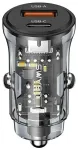 USAMS C32 30W Fast Charge autolaadija | 30W | USB-A, USB-C | must