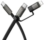HOCO X125 2-in-1 andmeedastus- ja laadimiskaabel | USB-C kuni USB-C, Lightning | 60W | 1m | must