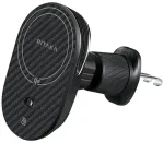 Car mount with wireless charger PITAKA MagEZ Pro 2 Qi2 15W NFC MagSafe black grey
