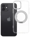 Frame Circle Stand telefoni &uuml;mbris alusega ja MagSafe toega iPhone 12 l&auml;bipaistev