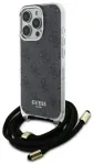 Guess GUHCP16LHC4SEK iPhone 16 Pro 6.3"   czarny|black hardcase Crossbody Cord 4G Print