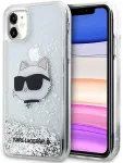 Karl Lagerfeld KLHCN61LNCHCS iPhone 11| XR srebrny|silver hardcase Glitter Choupette Head