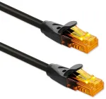 Qoltec UTP patch-kaabel | CAT6 | 2 x RJ-45 | Kiire 1Gb/s | Kuldsekstusega kontaktid | 10m | Must