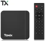 Tanix W2 S905W2 64-bit Quad Core ARM Cortex A53 Konsool 4K Ultra HD Android TV boks puldiga Android 11 Smart TV 2GB + 16GB Must