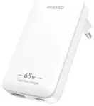 Dudao A65Q travel charger | 65W | GaN, PD | USB-A, USB-C | white