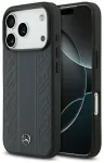 Mercedes Leather Laurel Leaves Stripes MagSafe toega &uuml;mbris telefonile iPhone 17 Pro, sinine