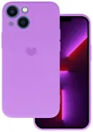 Vennus Silicone Heart telefoni &uuml;mbris iPhone 14 Plus lilla (disain 1)