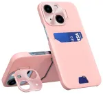Leather Stand raamatut&uuml;&uuml;pi telefoni &uuml;mbris alusega iPhone 14 Plus roosa