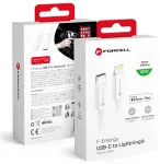 Forcell F-Energy C901 andmeedastus- ja laadimiskaabel | MFI | USB-C kuni Lightning | PD | 30W | 1m | valge