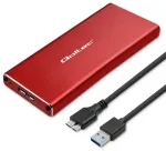Qoltec Alumiiniumist korpus | M.2 SSD ketas | SATA | NGFF | USB 3.0 | Kiirus 5GB/s | 2TB | Punane