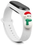Fusion Accessories Xmas Snowman 1 nutikella rihm Xiaomi Mi Band 5/6 jaoks | silikoonist | valge