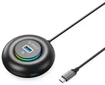 Orico YXR4-C3 USB-jaotur | USB-C kuni USB 3.0, 3.5mm | must