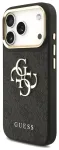 Guess PU Leather 4G Metal Logo Gold Frame &Uuml;mbris mudelile iPhone 18 Pro, Must
