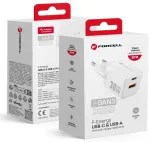 Forcell F-Energy Mini reisilaadija | 30W | PD, QC, GaN | USB-C, USB-A | valge
