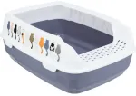 Cat litter tray : Trixie Delio cat litter tray, with rim, 38 &times; 20 &times; 50 cm, light lilac|white