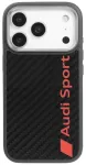 Audi R8 Carbon Fiber telefoni&uuml;mbris MagSafe toega, iPhone 17 Pro, must
