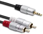 Qoltec Kaabel 2xRCA / Mini Jack 3.5mm male | 2m | Must
