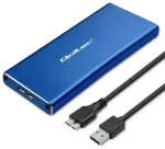 Qoltec Alumiiniumist korpus | M.2 SSD ketas | SATA | NGFF | USB 3.0 | Kiirus 5GB/s | 2TB | Sinine