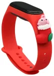Fusion Accessories Xmas Santa 1 nutikella rihm Xiaomi Mi Band 5/6 jaoks | silikoonist | punane